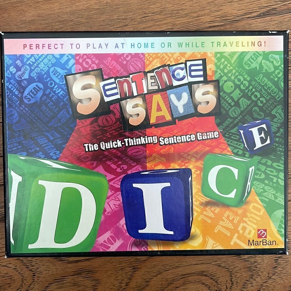 Sentence Says.  The quick thinking sentence game.  By MarBan.  Educational.